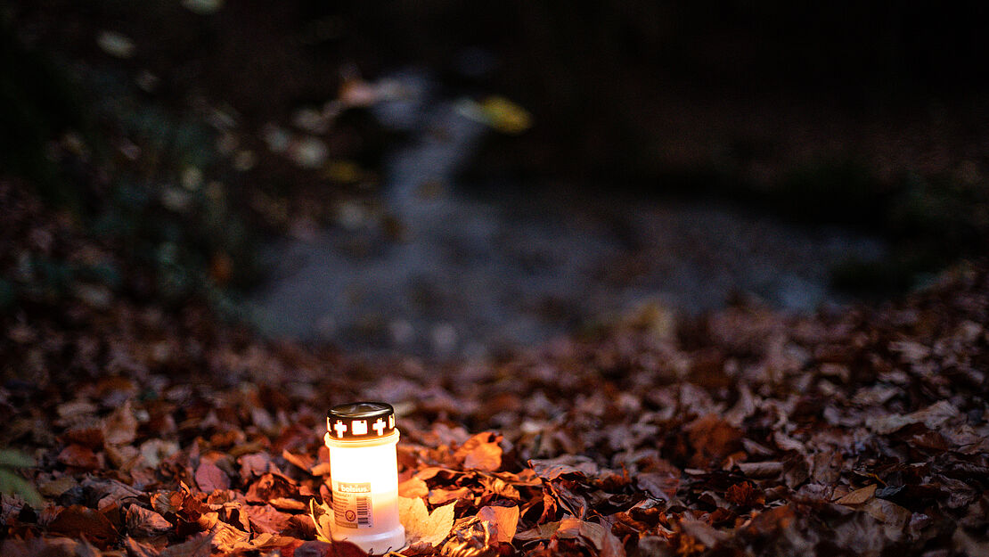 Lichter zeigen uns den Weg durch den Gütschwald. Foto: zvg